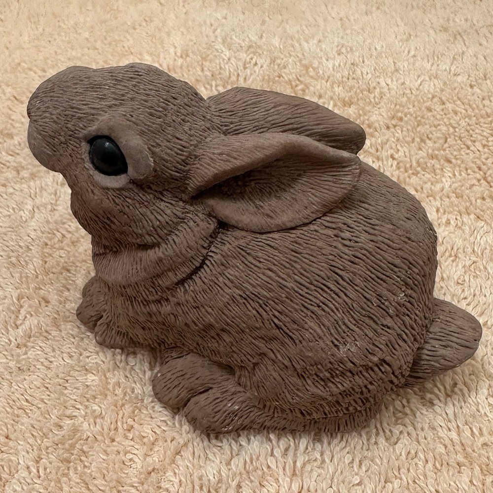 Vintage Brown Bunny Rabbit Textured Figurine.